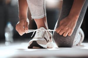 Before exercising, be properly equipped in your choice of shoes and clothing, weights and exercise equipment.